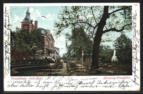 AK Hamburg-Eimsbüttel, Eimsbütteler Park-Hotel mit Garten