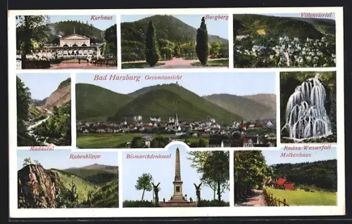 AK Bad Harzburg, Kurhaus, Bismarckdenkmal