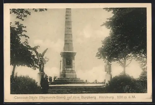 AK Bad Harzburg, Canossa-Säule auf dem Burgberg