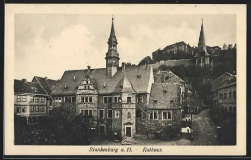 AK Blankenburg im Harz, Partie am Rathaus