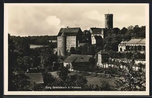 AK Gnandstein, Teilansicht mit Blick zur Burg