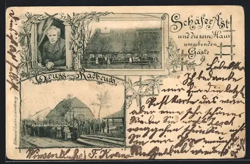 AK Radbruch, Porträt Schäfer Ast, sein Haus mit Gästen