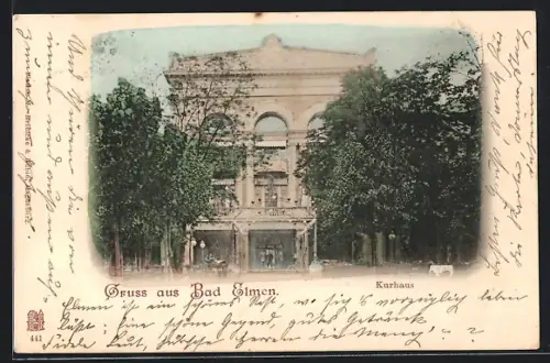 AK Bad Elmen, Alleeblick zum Kurhaus