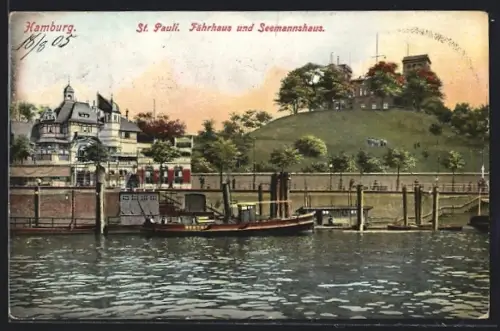 AK Hamburg-St. Pauli, Fährhaus und Seemannshaus