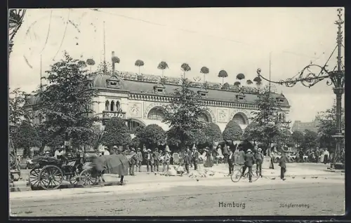 AK Hamburg-Neustadt, Jungfernstieg, Hermann Heinze Alsterpavillon