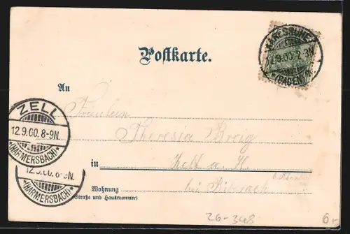 Künstler-AK Carl Münch: Karlsruhe, Leute im Regen vor dem Hoftheater