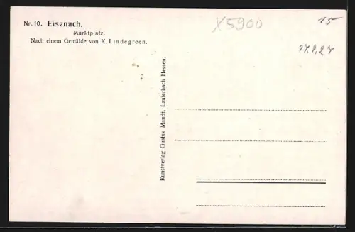 Künstler-AK Eisenach / Thüringen, Marktplatz