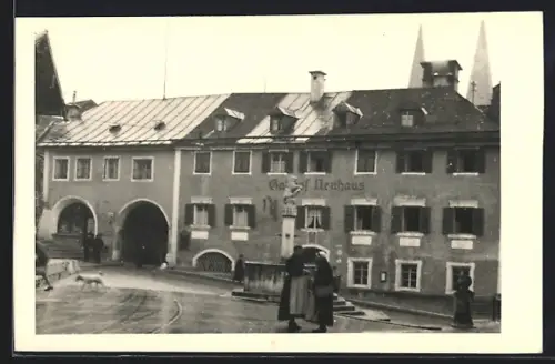 Foto-AK Berchtesgaden, Gasthof Neuhaus, Marktplatz
