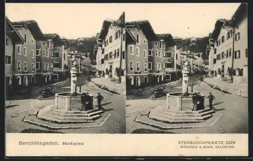 Stereo-AK Berchtesgaden, Marktplatz