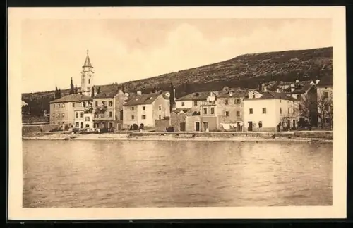 AK Crikvenica, Ortspartie mit Kirche