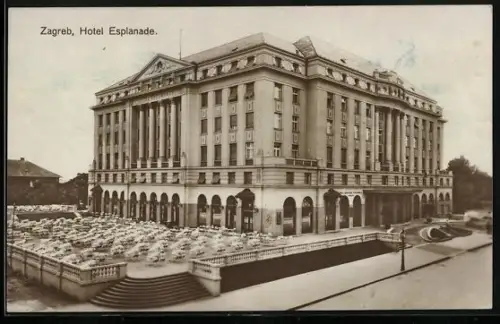AK Zagreb, Blick zum Hotel Esplanade