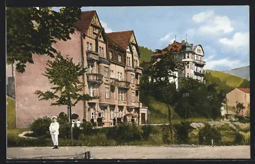 AK St. Joachimsthal, Häuser im Kurviertel