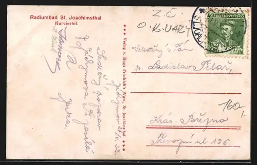 AK St. Joachimsthal, Häuser im Kurviertel