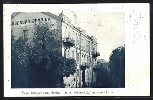 AK Frantiskovy Lázne, Cesky lázenský dum Sevilla (Dr. A. Pohorecký)