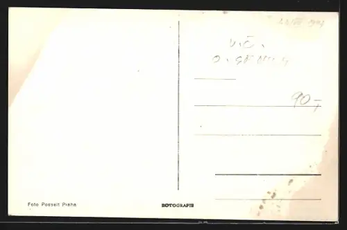 AK Vysoké nad Jizerou, Panorama mit Strassenpartie