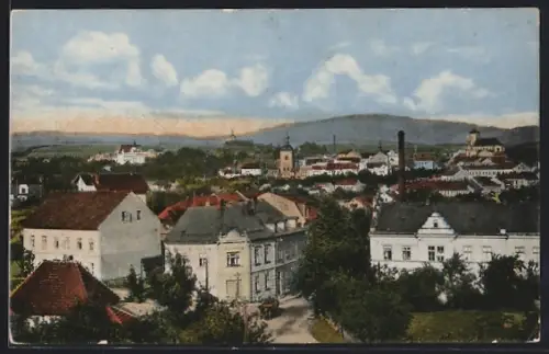 AK Turnov, Panorama mit Kirche