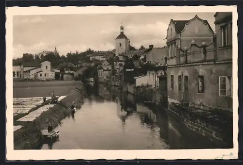 AK Turnov, Panorama mit Kirche