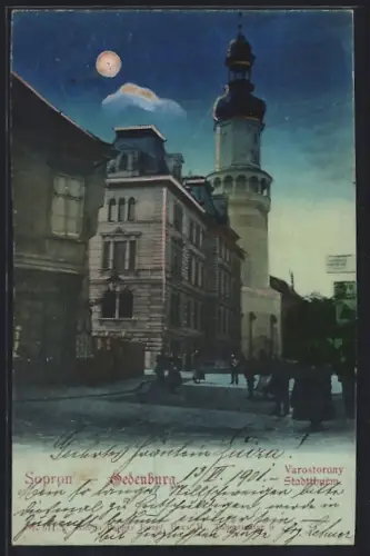 AK Sopron, Stadtturm im Mondschein