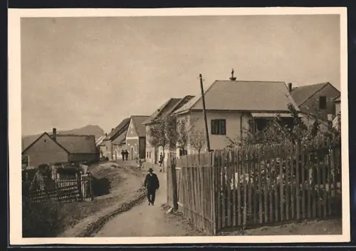 AK Budaörs, Strassenansicht in dem deutschen Dorf