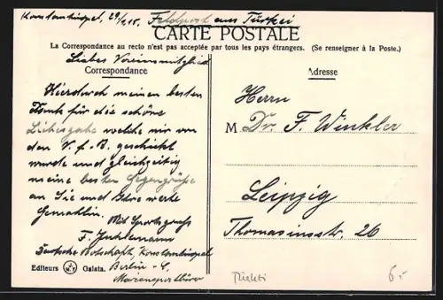 AK Constantinople, Vue panoramique de la Pointe du Serai