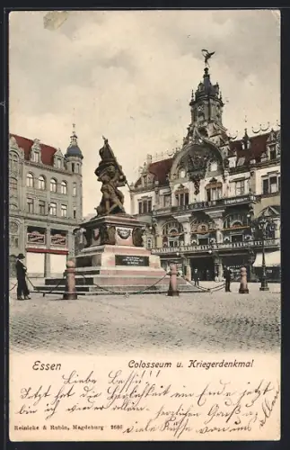 AK Essen, Colosseum, Kriegerdenkmal