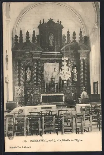 AK Fongrave /L.-et-G., Le Rétable de l`Église