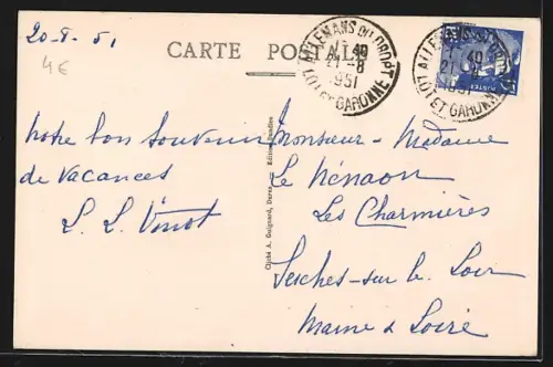 AK Allemans-du-Dropt /L.-et-G., Le Château, vue en perspective