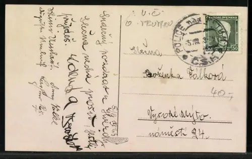 AK Hvezda u Police n. Met., Gebäudeansichten, Felsen