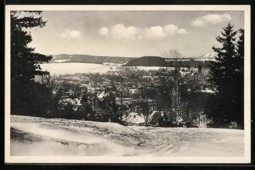 AK Trautenau /Sudetengau, Gesamtansicht im Winter