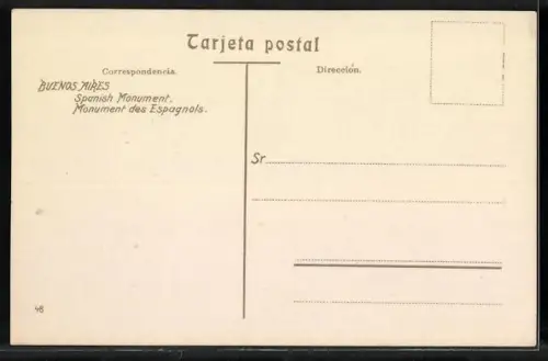 AK Buenos Aires, Monumento de los Espanoles