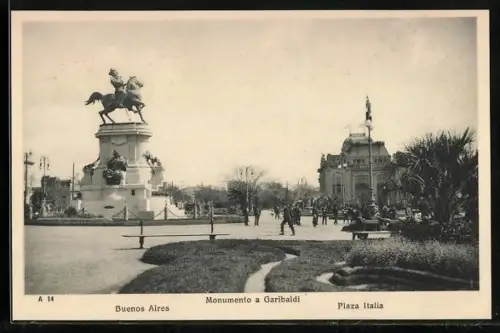 AK Buenos Aires, Plaza Italia, Monumento a Garibaldi