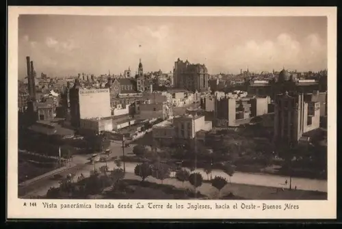 AK Buenos Aires, Vista panoramique tomada desde La Torre de los Ingleses, hacia el Oeste