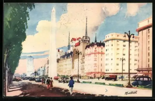 AK Buenos Aires, Avenida 9 de Julio y Obelisco