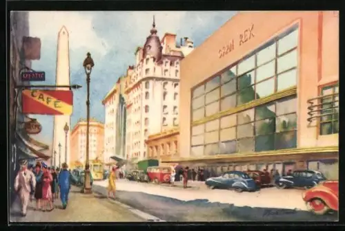 AK Buenos Aires, Avenida Corrientes y Cine Gran Rex