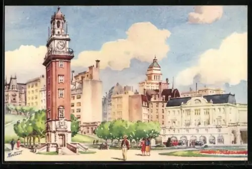 AK Buenos Aires, Torre de los Ingleses y Estacion Retiro (F. C. C. A.)