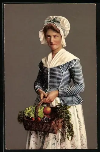 AK Jeune paysanne genèvoise