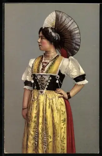AK Appenzell, Appenzellerin in Festtracht