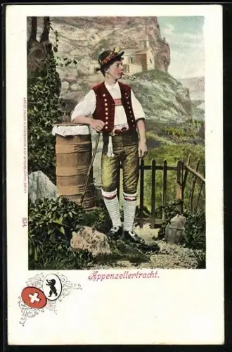 AK Junger Mann in Appenzellertracht