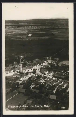 AK St. Martin /Burgenland, Gesamtansicht mit Landschaft, Fliegeraufnahme