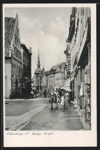 AK Oldenburg i. O., Lange Strasse mit Apotheke