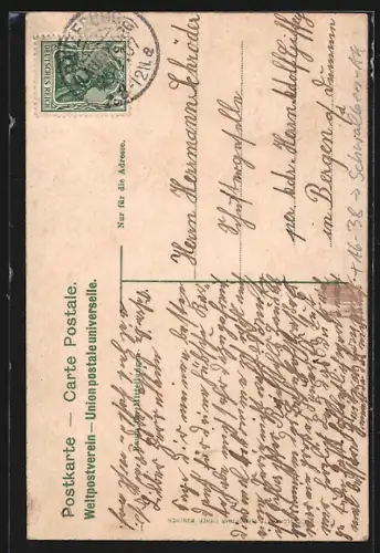 AK Ratzeburg i. L., Dom mit Uferpartie, Schwalbe mit Brief