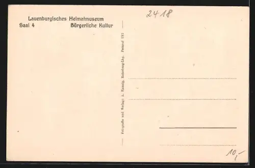 AK Ratzeburg i. Lbg., Lauenburgisches Heimatmuseum, Innenansicht