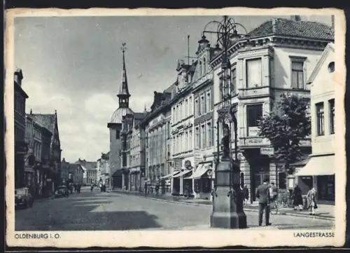 AK Oldenburg i. O., Langestrasse mit Geschäften