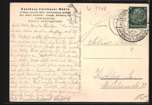 AK Ratzeburg, Gasthaus Farchauer Mühle