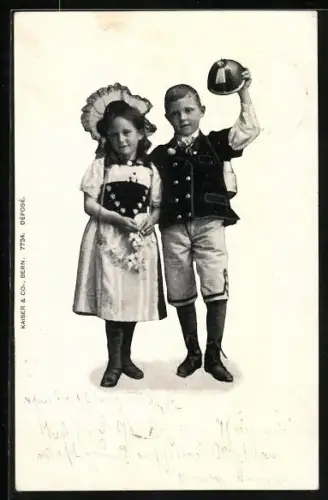 AK Schweizer Kinder in Tracht