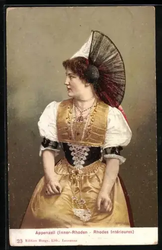 AK Appenzell, Inner-Rhoden, Schweizerin in Tracht