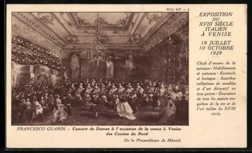 AK Venise, Exposition du XVIII. siec. Italien 1929, Francesco Guardi, Concert de Dames a l`occasion de la venue