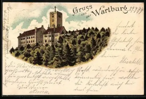 Lithographie Eisenach, Wartburg
