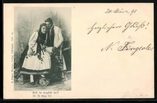 AK Paar in schwäbischer Tracht