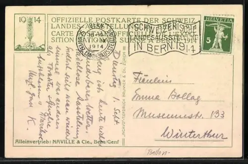 AK Bern, Pavillons de l`Armée et de l`Instruction publique, Ausstellung Wehrwesen und Bildungswesen